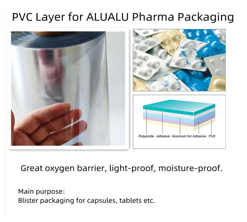 60mic Transparent PVC Film with High Tensile Strength for Pharmaceutical Packaging